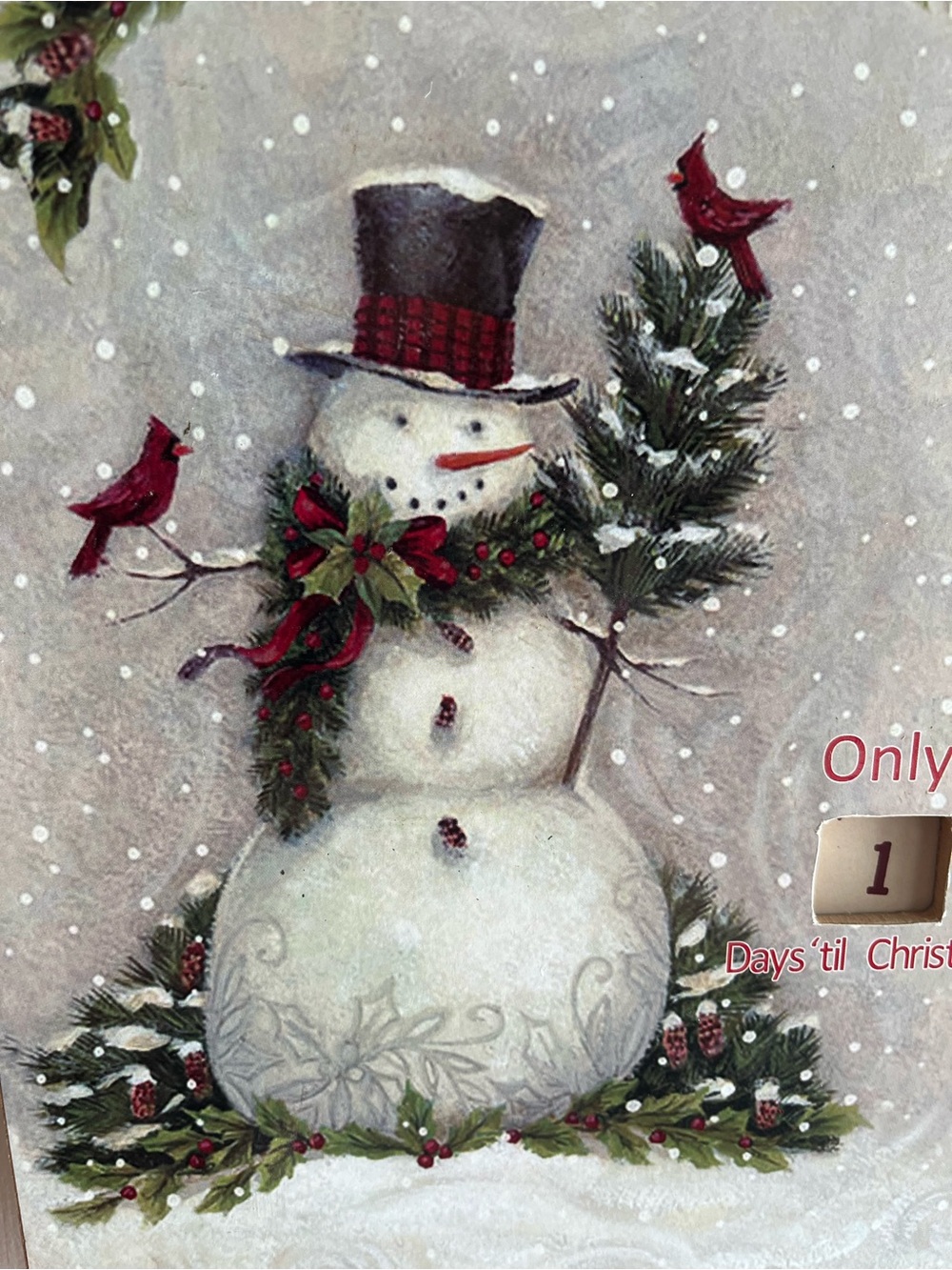 Roman Hanging Snowman and Cardinal Advent Calendar